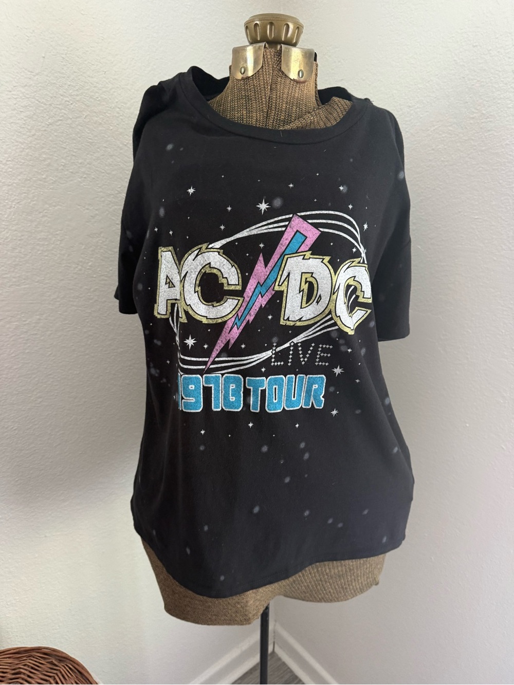 AC/DC Black 1976 Tour Graphic Tee